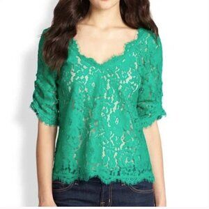 Joie Short Sleeve Lace Blouse Size XS